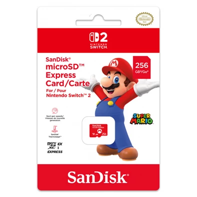 Nintendo Switch 2 256GB Sandisk microSD Express memóriakártya