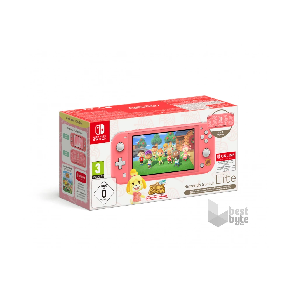 Nintendo Switch Lite Coral + Animal Crossing: New Horizons + 12 Hónap Nintendo Switch előfizetés