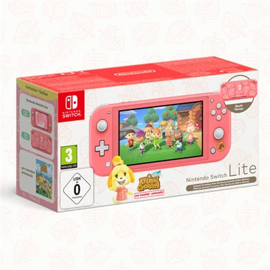 Nintendo Switch Lite coral + Animal Crossing New Horizons játékkonzol csomag