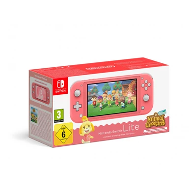 Nintendo Switch Lite korall játékkonzol + Animal Crossing: New Horizons játékszoftver