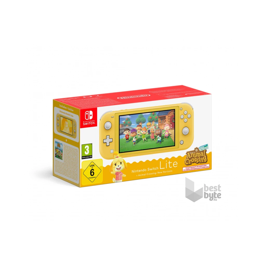 Nintendo Switch Lite sárga játékkonzol + Animal Crossing: New Horizons játékszoftver