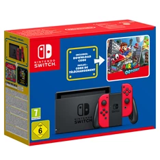 Nintendo Switch Neon Red + Super Mario Odyssey játékkonzol csomag