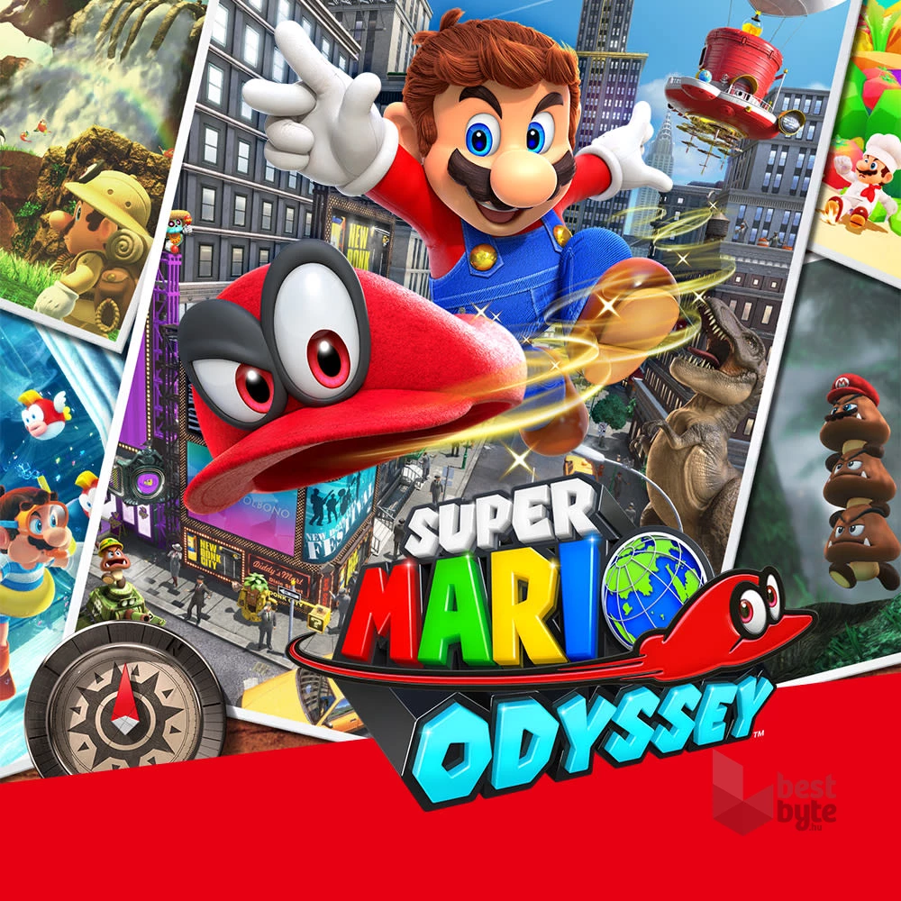 Nintendo Switch Neon Red + Super Mario Odyssey játékkonzol csomag