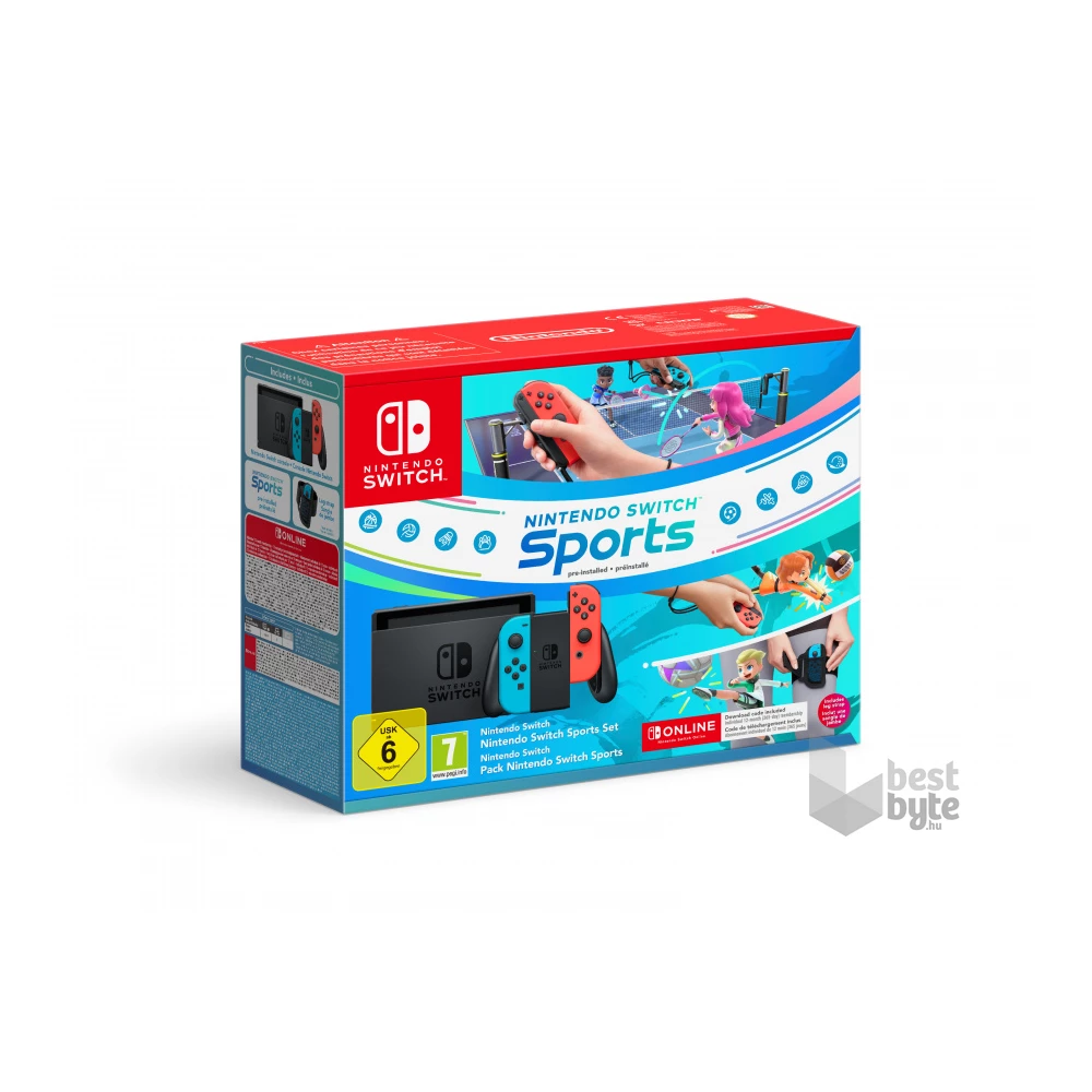 Nintendo Switch Neon + Switch Sports + 12 hónap Nintendo Switch előfizetés