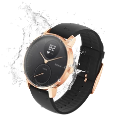 Nokia Steel HR 36 mm rózsaarany-fekete szilikon szíjas aktivitásmérő óra