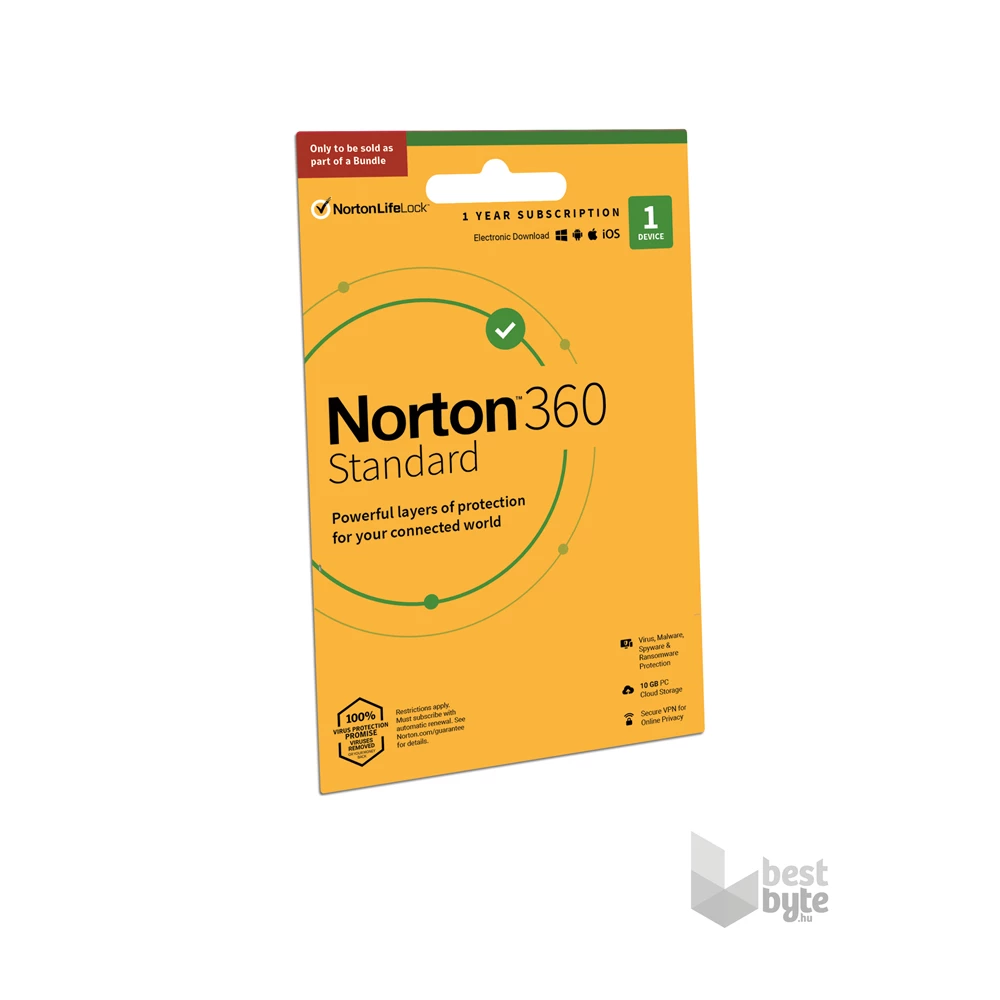 Norton 360 STANDARD 10GB SWS 1 Felhasználó 1 gép 1 éves dobozos vírusirtó szoftver Not for Sale