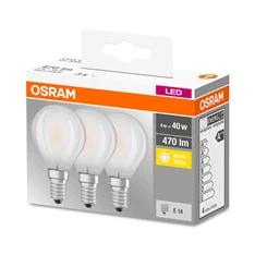 Osram Base matt üveg búra/4W/470lm/2700K/E14 LED kisgömb izzó 3 db