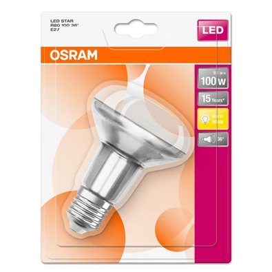Osram Star R80 matt üveg búra/9,1W/670lm/2700K/E27 LED spot izzó