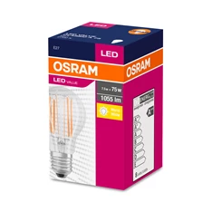 Osram Value átlátszó üveg búra/7,5W/1055lm/2700K/E27 LED körte izzó