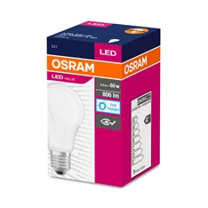 Osram Value opál búra/8,5W/806lm/6500K/E27 LED körte izzó