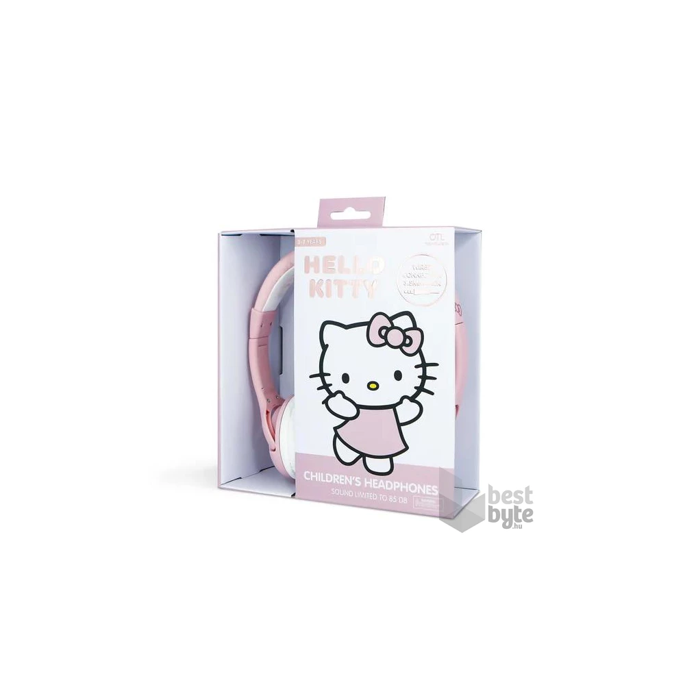 OTL HK1184 Hello Kitty Rose Gold vezetékes gyerek fejhallgató