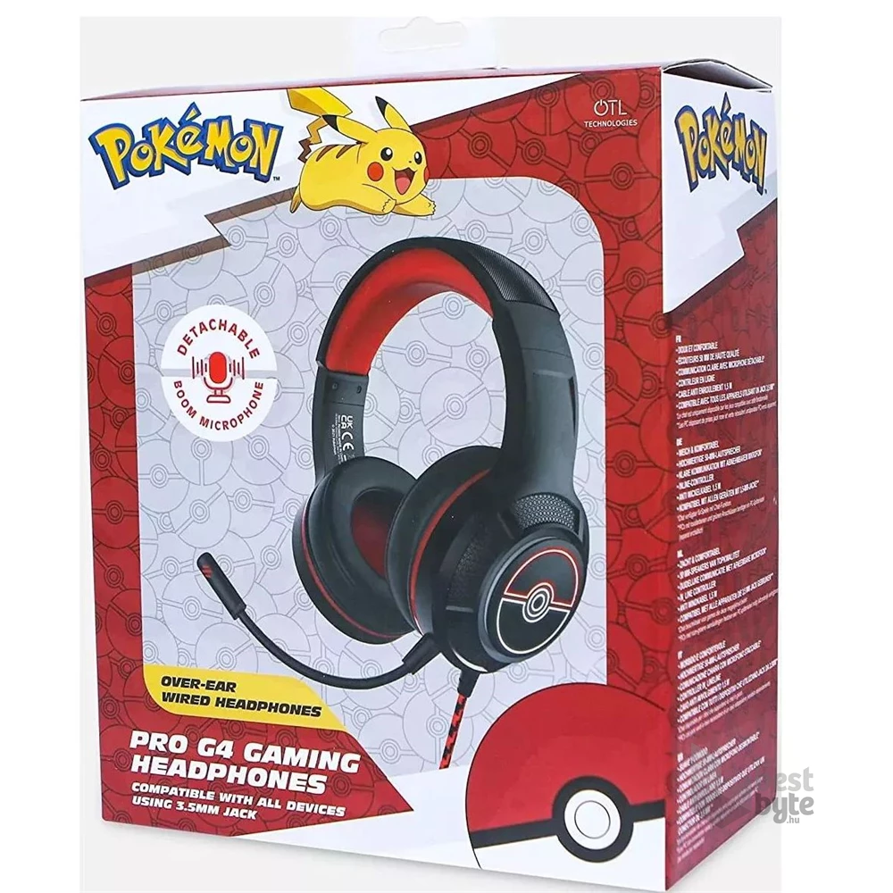 OTL PK0904 Pokémon Poké Ball Pro G4 over-ear vezetékes mikrofonos gamer fejhallgató