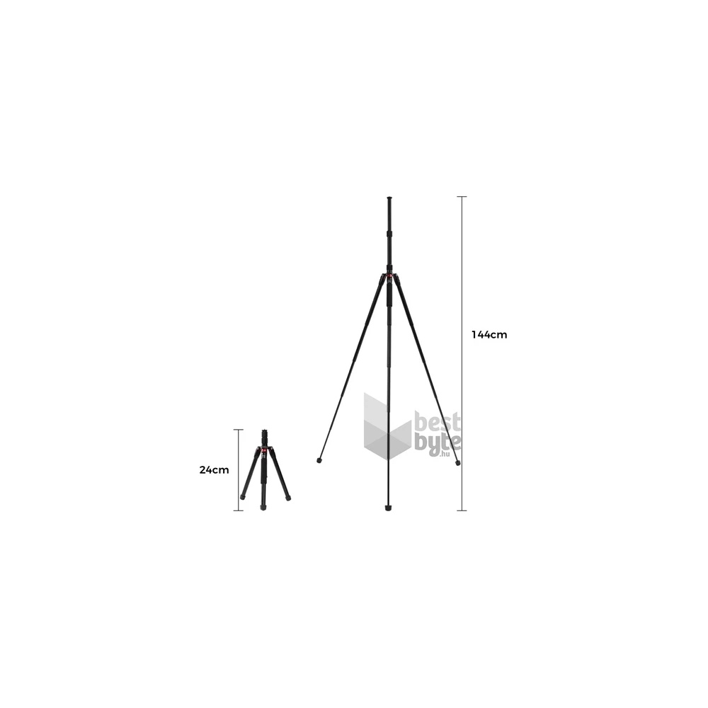 Obsbot OTB-2310-CE Foldable Lightweight 24-144cm fekete kamera tartó tripod állvány