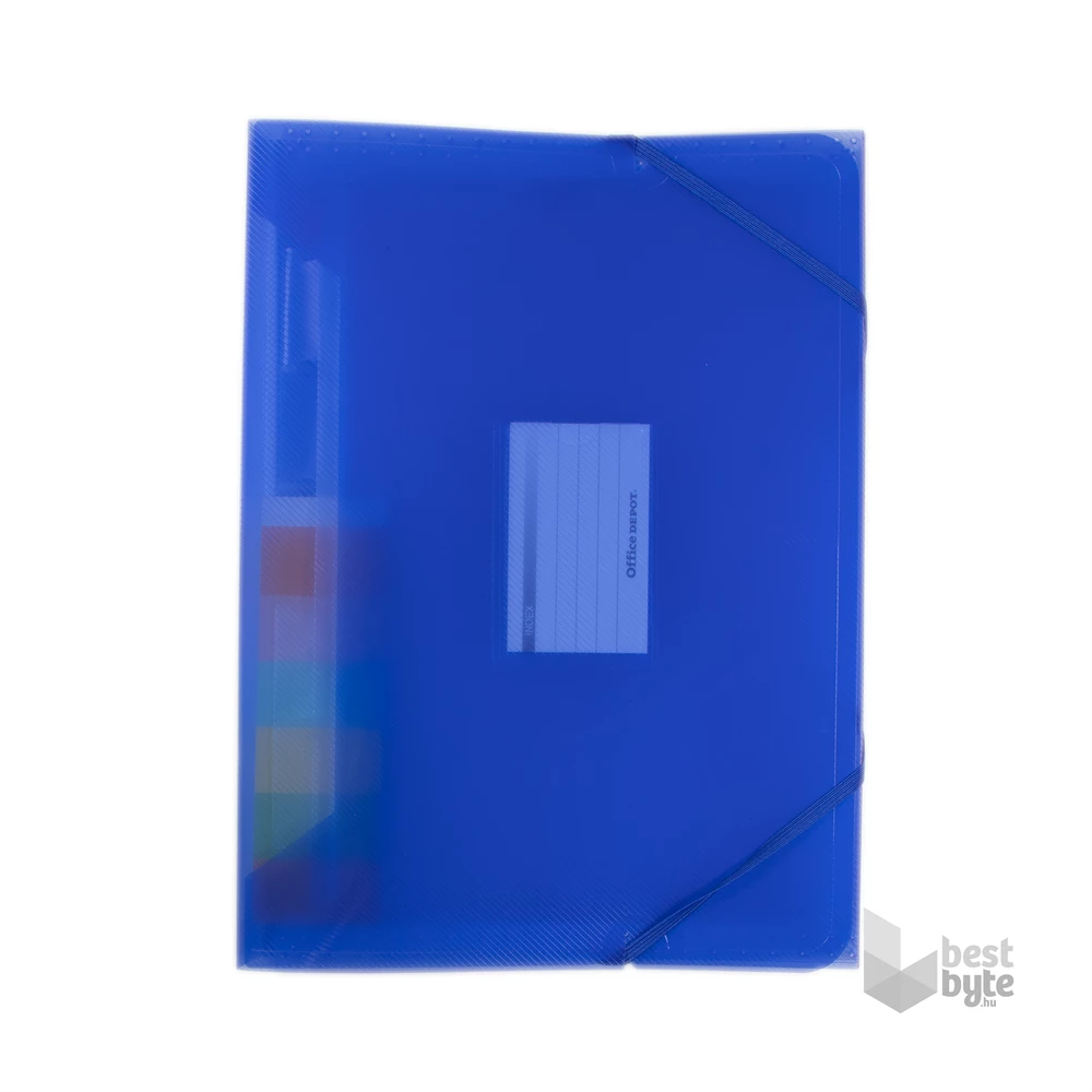 Office Depot 6 rekeszes áttetsző kék harmonika irattartó