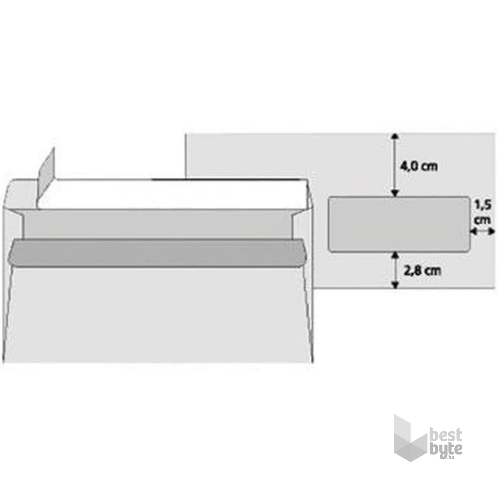 Office Depot LA4 jobb ablakos szilikonos bélésnyomott 1000db boríték