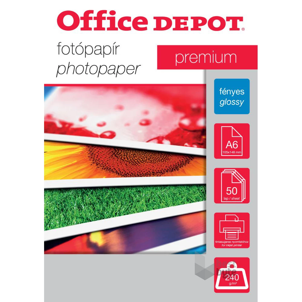 Office Depot Premium A6 240g fényes 50db fotópapír