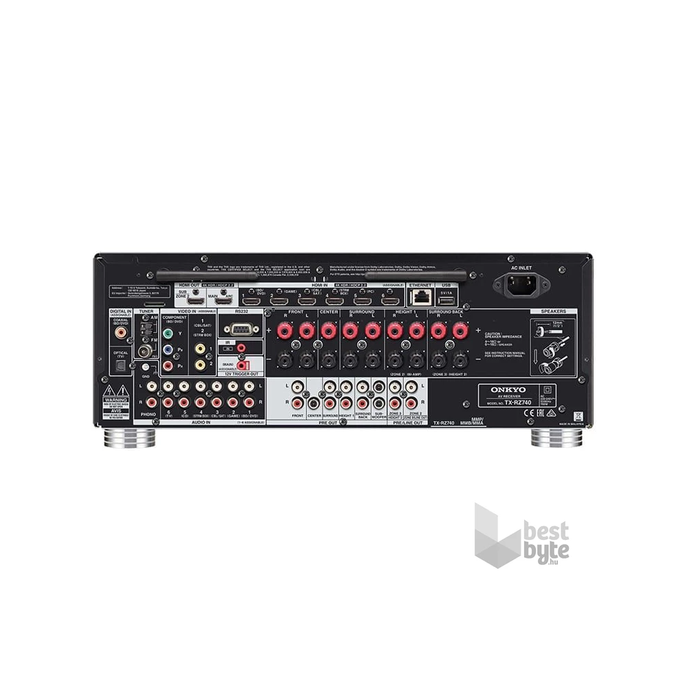 Onkyo TX-RZ740 fekete házimozi erősítő