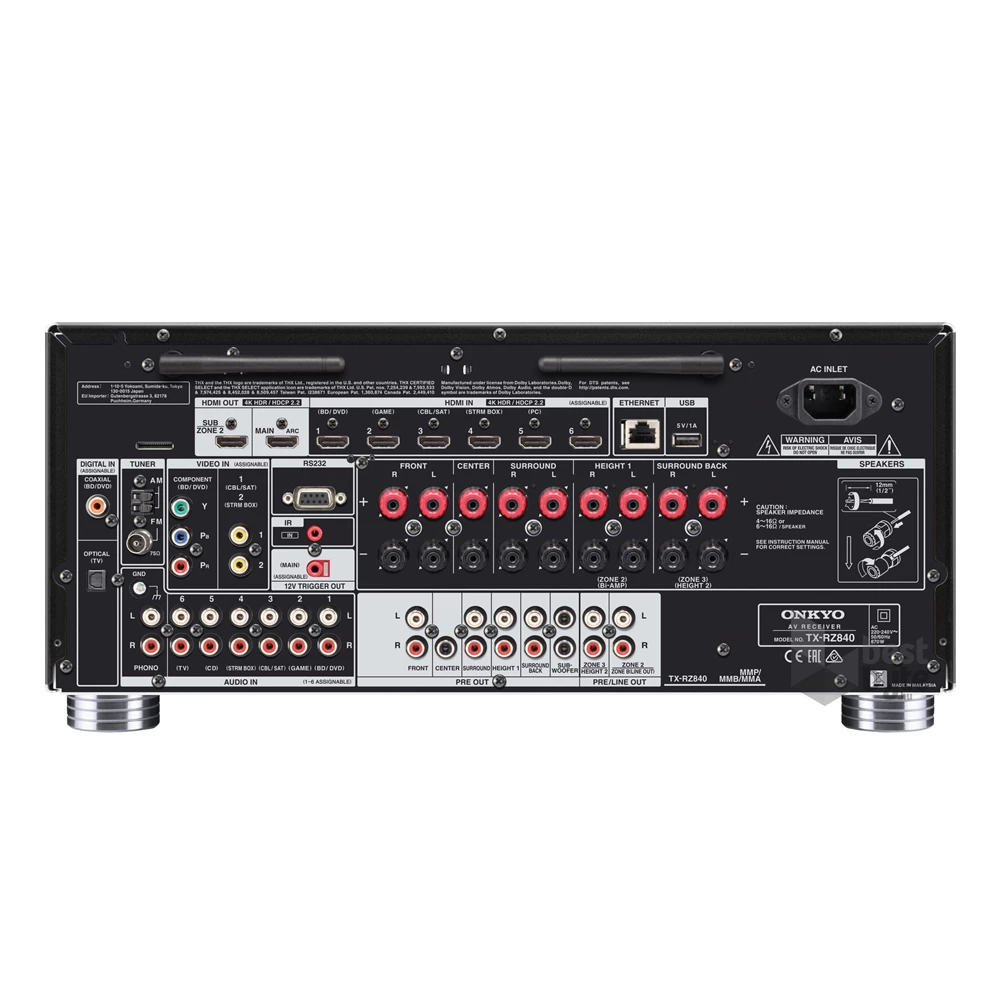 Onkyo TX-RZ840 fekete házimozi erősítő