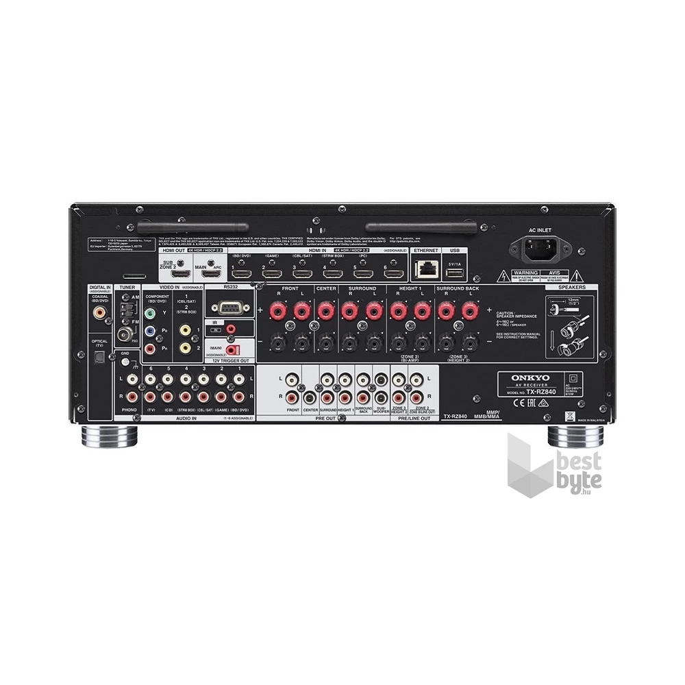Onkyo TX-RZ840 fekete házimozi erősítő