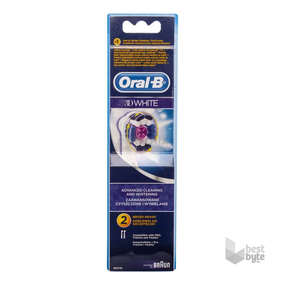 Oral-B EB18-2 3D White 2 db-os elektromos fogkefe pótfej szett