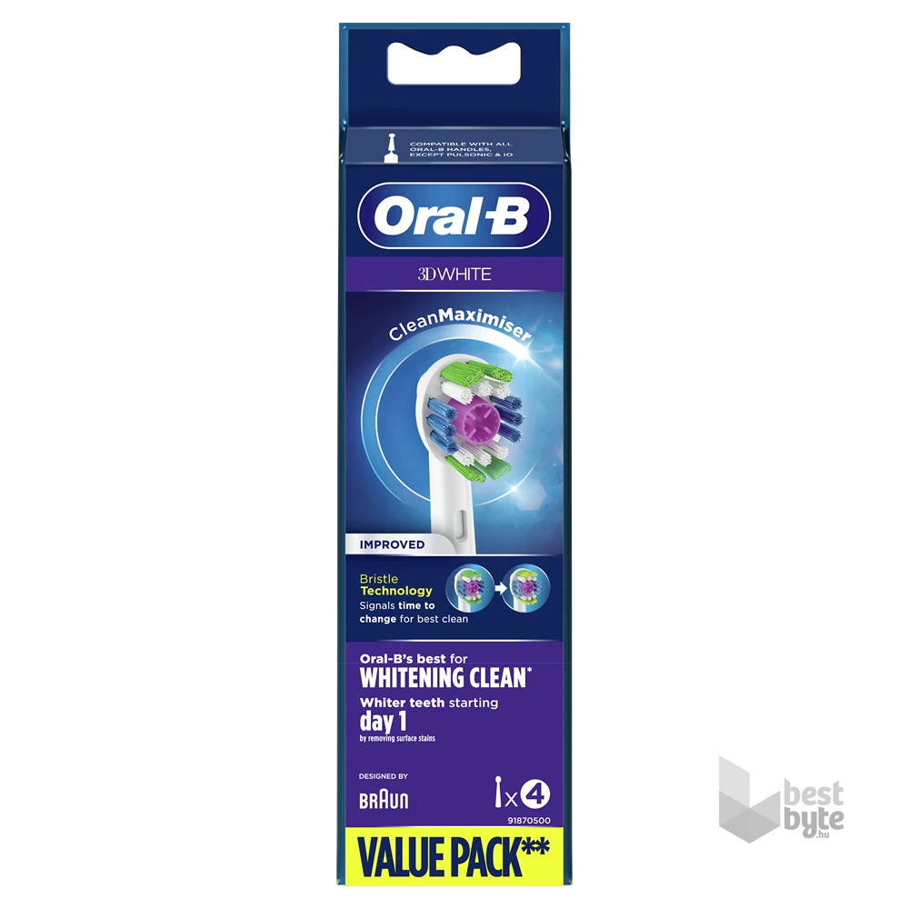 Oral-B EB18-4 3D White fehér 4 db-os elektromos fogkefe pótfej szett