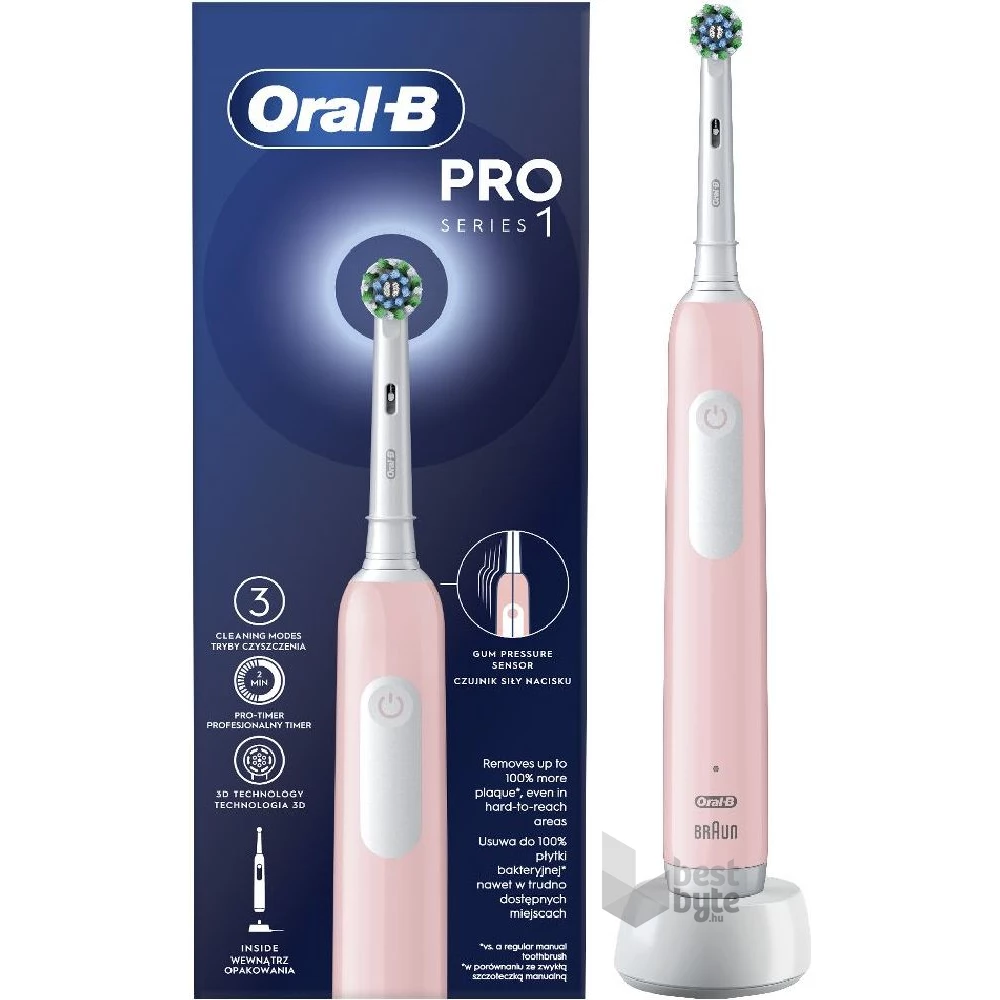 Oral-B PRO1 Pink Cross Action elektromos fogkefe