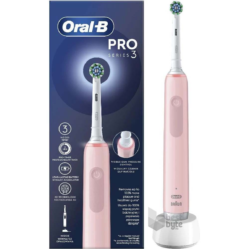 Oral-B PRO3 Pink X-Clean elektromos fogkefe