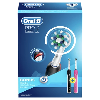 Oral-B PRO 2 2900 fekete és rózsaszín 2 db-os elektromos fogkefe szett