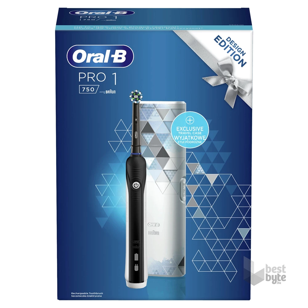 Oral-B Pro 1 750 fekete elektromos fogkefe