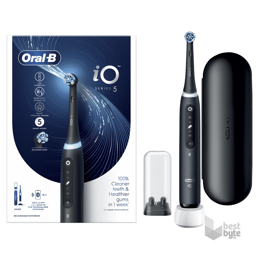 Oral-B iO Series 5 matt fekete elektromos fogkefe
