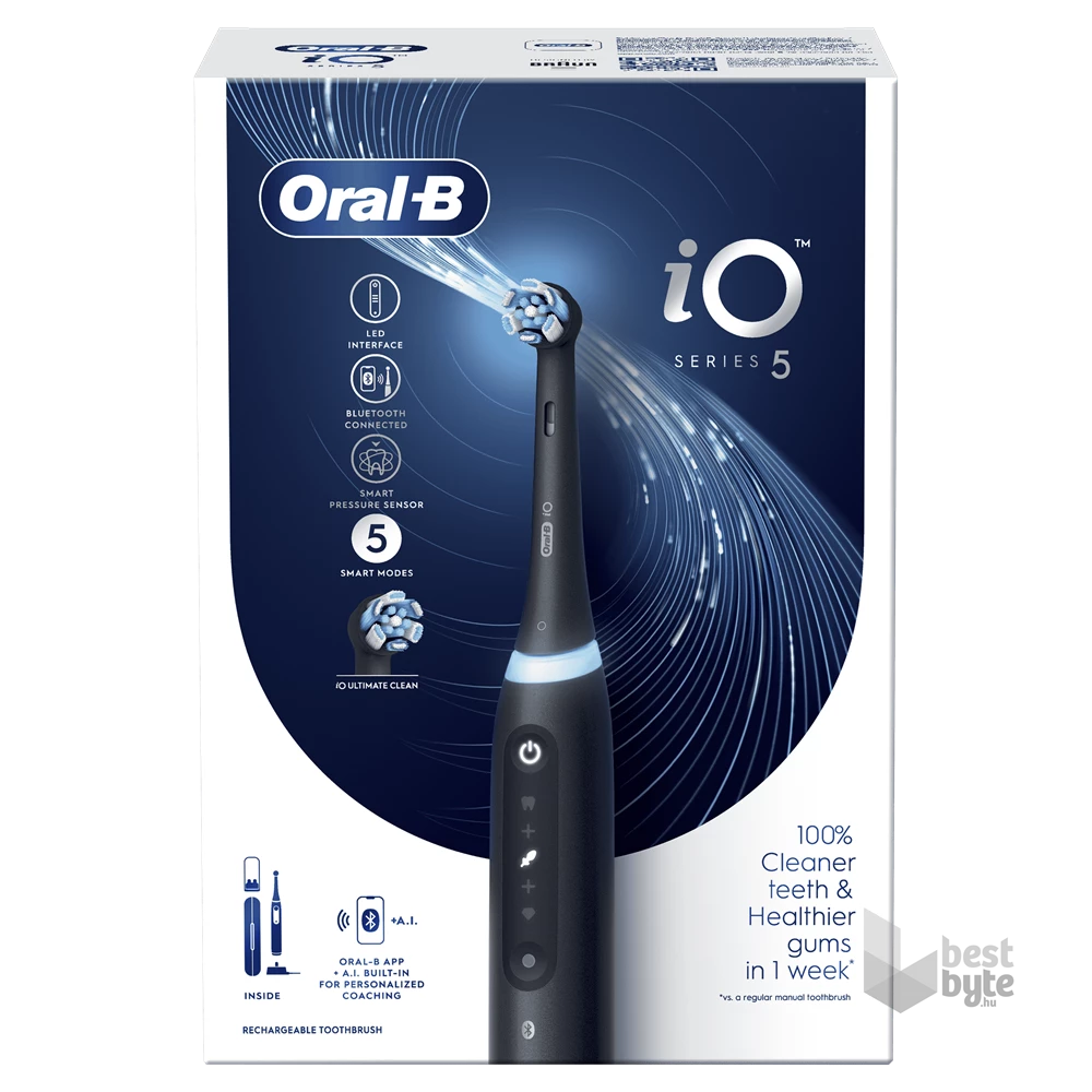 Oral-B iO Series 5 matt fekete elektromos fogkefe