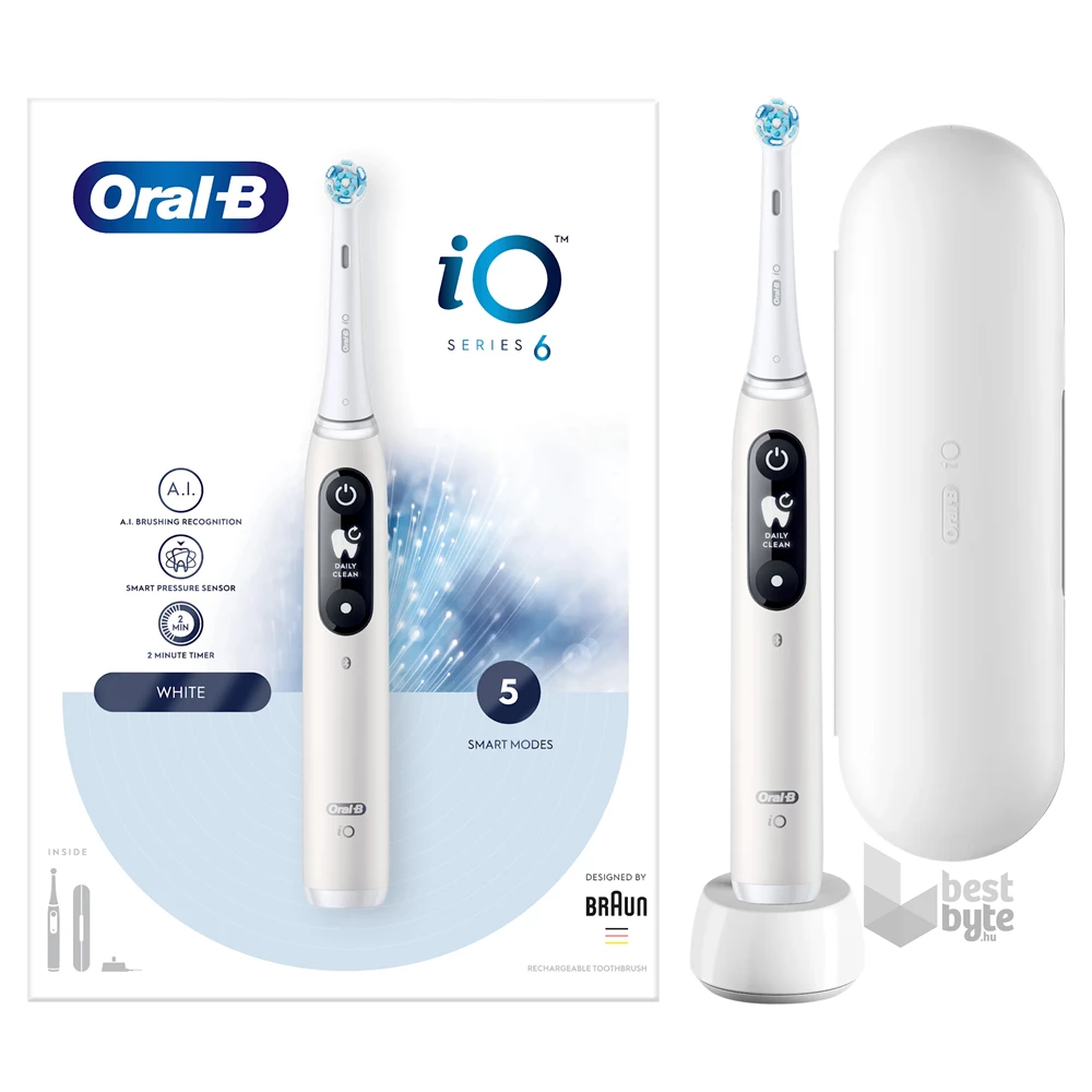 Oral-B iO series 6 fehér elektromos fogkefe