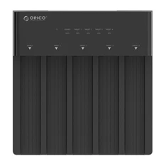 Orico HDD/SSD Dokkoló - 6558US3-C-EU /125/ (5x 2,5"/3,5" HDD/SSD -> USB-A, Max.: 16TB, fekete)