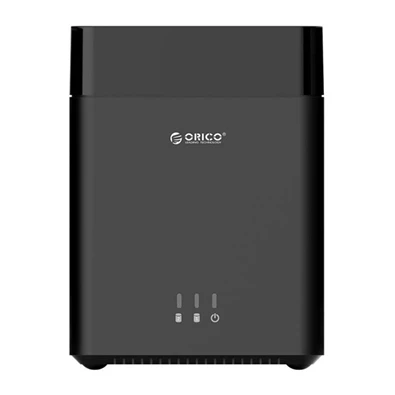 Orico Külső HDD tároló 3.5" - DS200U3-EU-BK /102/ (2 fiók, USB-A 3.0, Max.: 2x16TB, fekete)