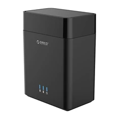 Orico Külső HDD tároló 3.5" - DS200U3-EU-BK /102/ (2 fiók, USB-A 3.0, Max.: 2x16TB, fekete)