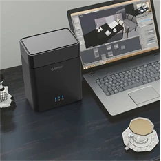Orico Külső HDD tároló 3.5" - DS200U3-EU-BK /102/ (2 fiók, USB-A 3.0, Max.: 2x16TB, fekete)