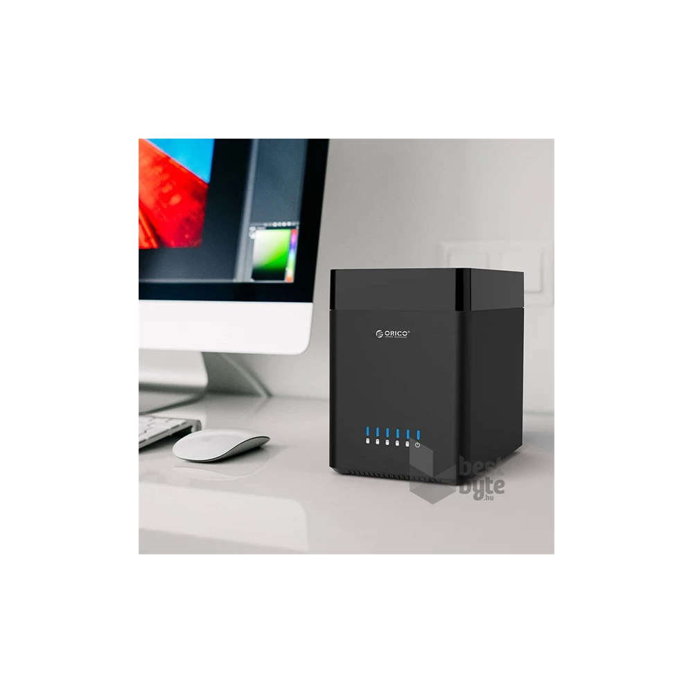 Orico Külső HDD tároló 3.5" - DS500U3-EU-BK/70/ (5 fiók, USB-A 3.0, Max.: 5x16TB, fekete)
