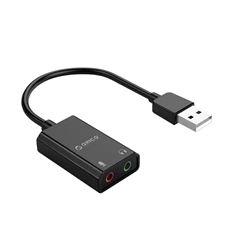 Orico külső hangkártya - SKT2-BK/9/ (Bemenet: USB2.0, Kimenet: 2x 3,5mm Jack: Hang/Mikrofon)