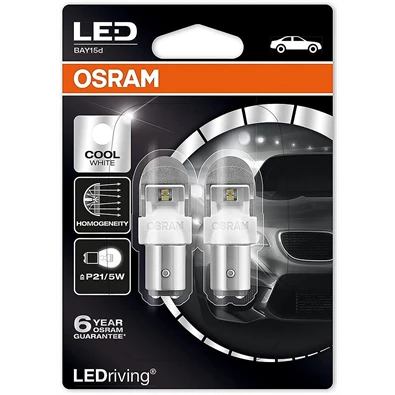 Osram LEDriving Premium 1557CW-02B 2W/0,4W/12V/BAY15d/6000K/P21/5W segédizzó