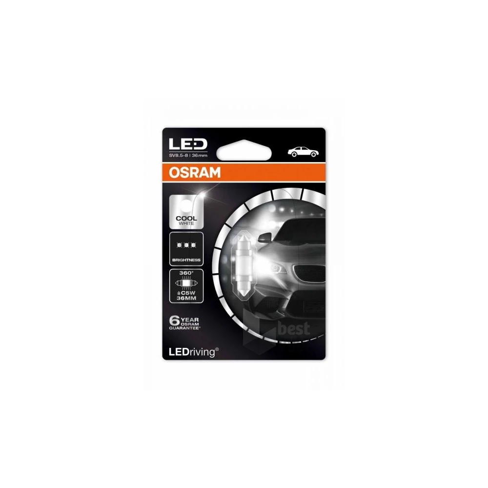 Osram LEDriving Premium 6498CW-01B C5W/12V/1W/6000K/36mm segédizzó