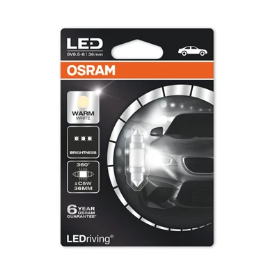 Osram LEDriving Premium 6498WW-01B C5W/12V/1W/4000K/36mm segédizzó