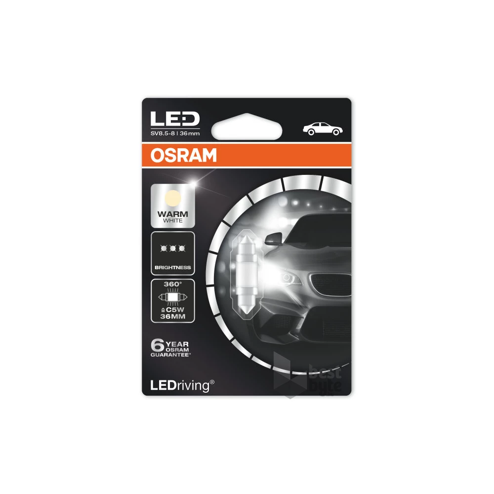 Osram LEDriving Premium 6498WW-01B C5W/12V/1W/4000K/36mm segédizzó