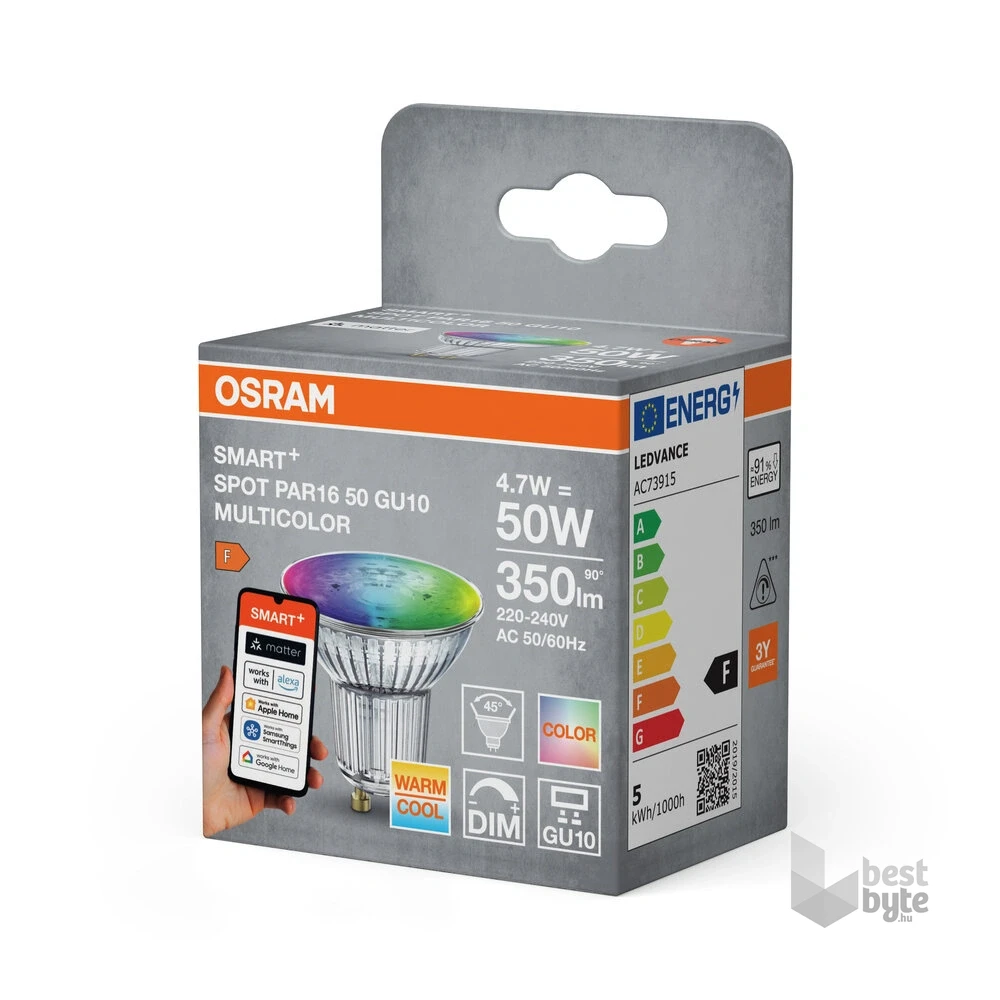 Osram SMART+ MATTER spot izzó állíth.színhőm. 4.7W GU10 fényforrás