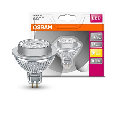 Osram Star MR16 üveg ház/7,2W/621lm/2700K/GU5.3 LED spot izzó