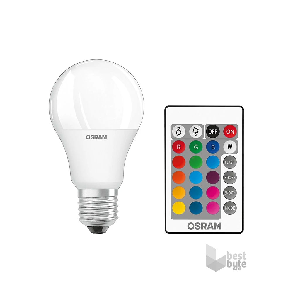 Osram Star+ RGBW/matt búra/9W/806lm/2700K/E27 távirányítható LED körte izzó