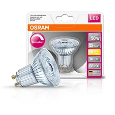 Osram Superstar PAR16 üveg ház/5,5W/350lm/2700K/GU10/230V dimmelhető LED spot izzó