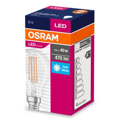 Osram Value E14 4W/840 470 lumen 4000K LED filament kisgömb izzó