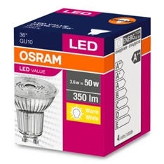 Osram Value PAR16 üveg ház/4,3W/350lm/3000K/GU10/230V LED spot izzó