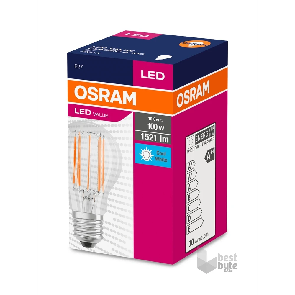 Osram Value opál búra/8,5W/806lm/6500K/E27 LED körte izzó