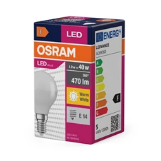 Osram Value opál meleg fehér/4,9W/827lm/2700K/E14 LED kisgömb izzó